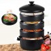 Pre-Seasoned Iron 4-Layer Food Steamer Cookware Pot  Set with lid Stovepot